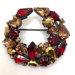 Vintage Made in Austria Circle Pin Brooch